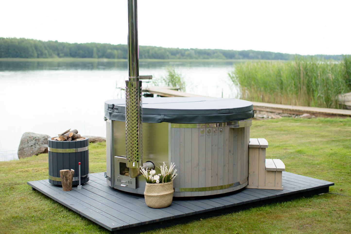 Runder Hot Tub (Holz) 200 cm