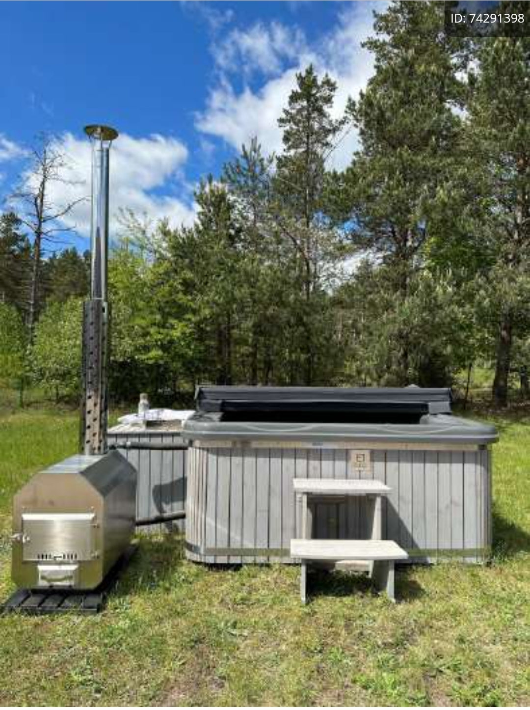 Quadro Hot Tub 220 cm inkl. externem Holzofen aus Acryl