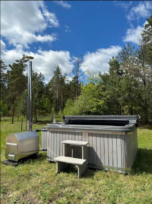 Quadro Hot Tub 220 cm inkl. externem Holzofen aus Acryl