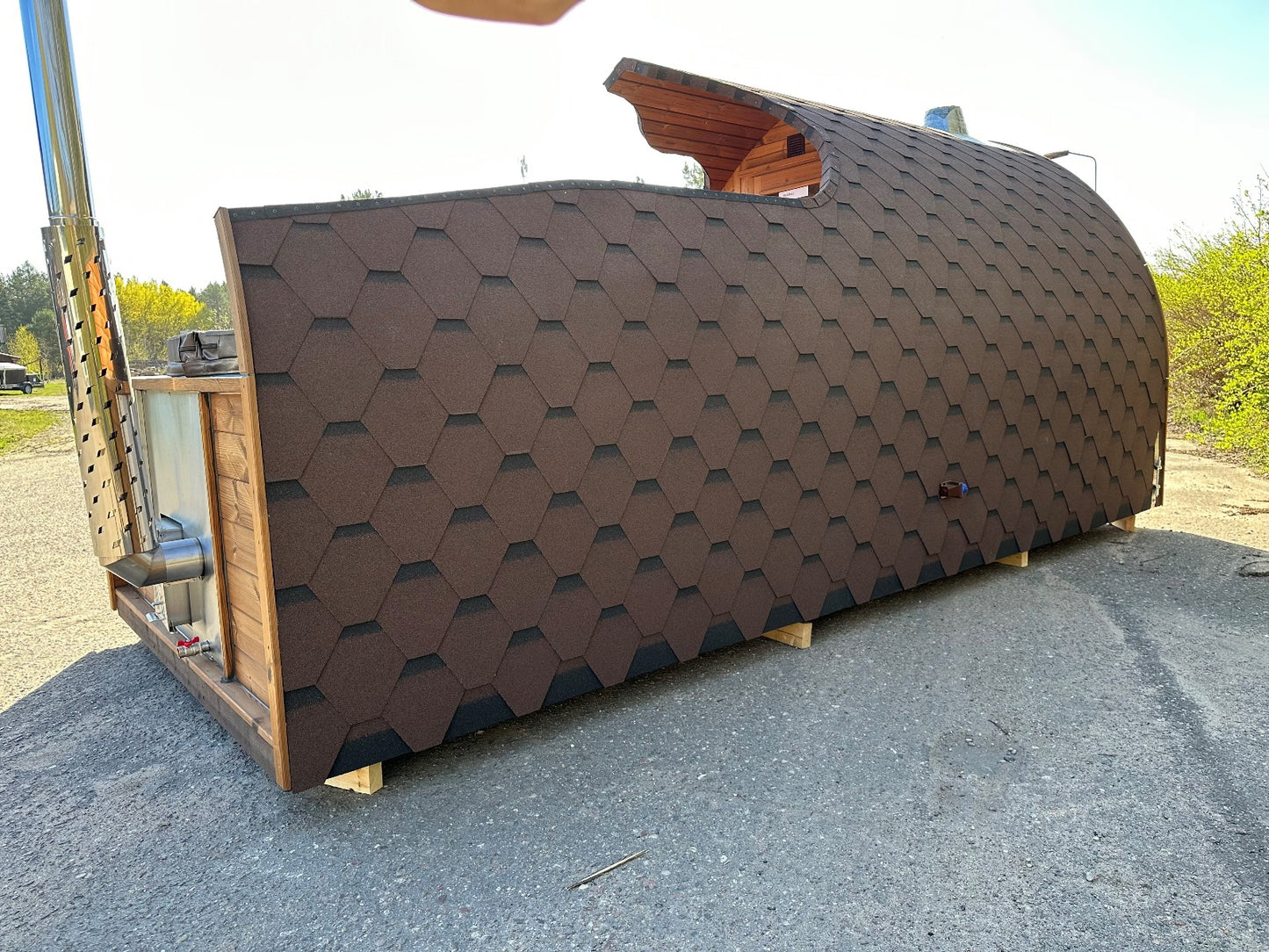 Iglusauna (Holzofen) und Hot-Tub (Holzofen) 2 in 1 Kombination